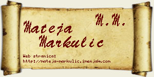 Mateja Markulić vizit kartica
